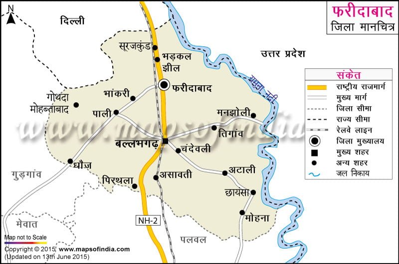 faridabad district map
