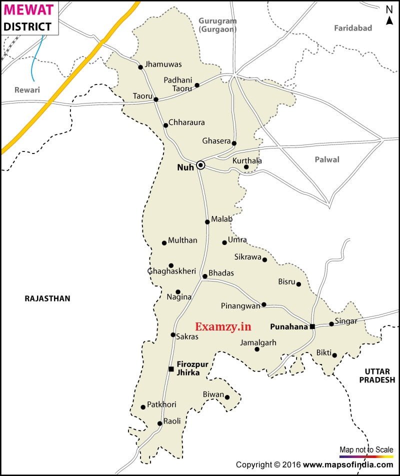 mewat district map
