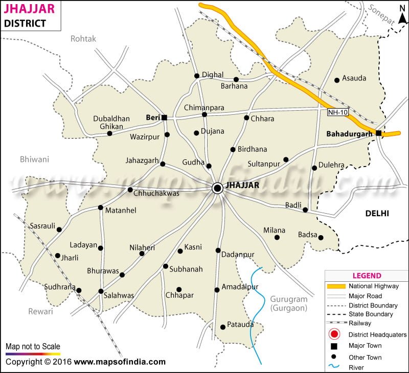jhajjar district map