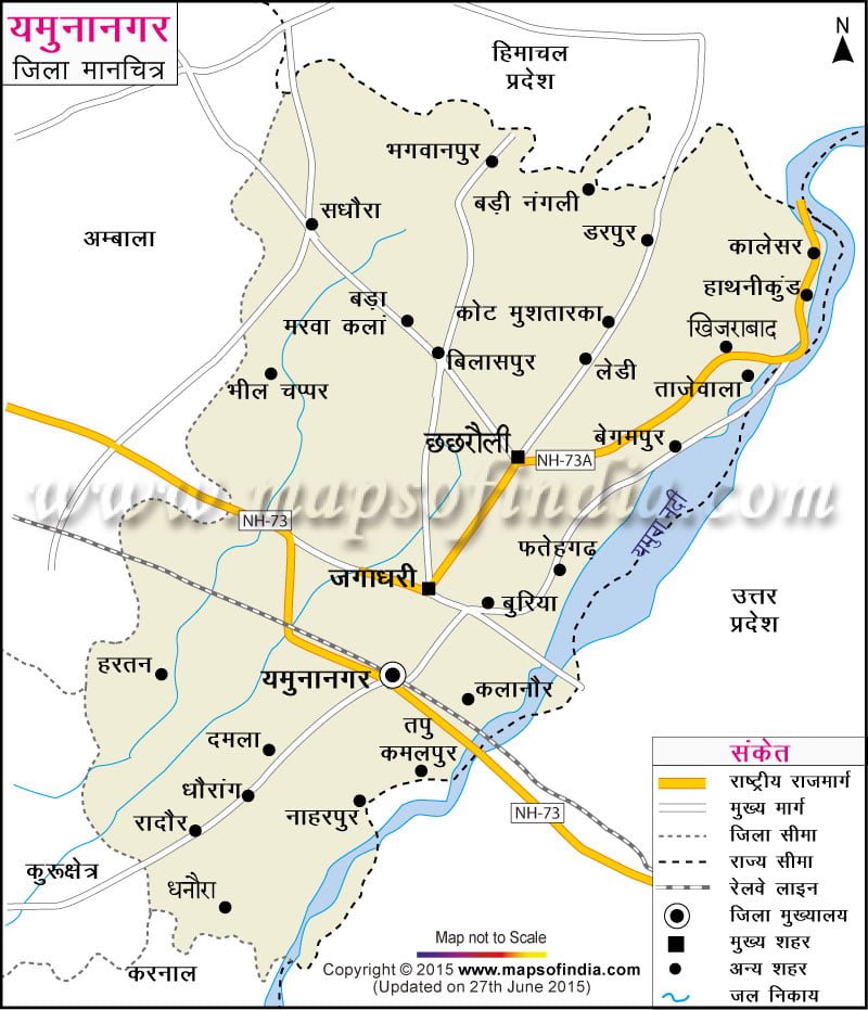 yamunanagar district map