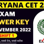 Haryana CET official Answer Key 6 Nov 2022 1st Shift | CET official Answer Key 2022