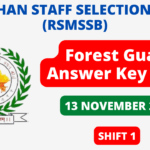 Rajasthan Forest Guard Official Answer Key 2022  | RSMSSB Forest Guard 13 Nov 2022 Shift 1 Official Answer Key