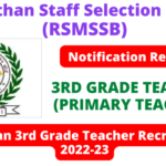 Rajasthan 3rd Grade Teacher Recruitment 2022-23 [48000 Post] Notification and Online Form