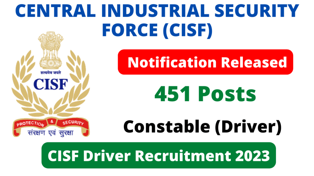 CISF Driver Recruitment 2023