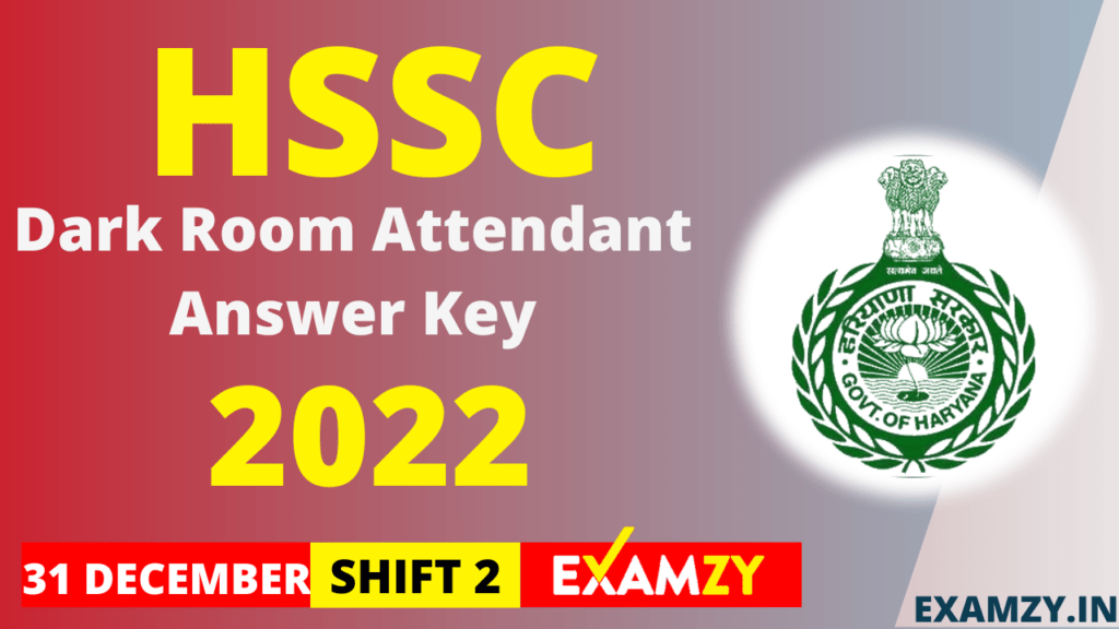 HSSC Dark Room Attendant Answer Key