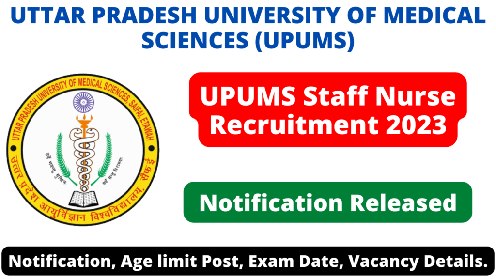 UPUMS Staff Nurse Recruitment 2023