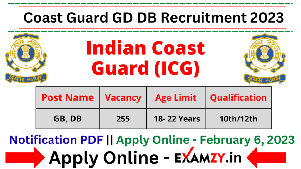 Coast Guard GD DB Recruitment 2023