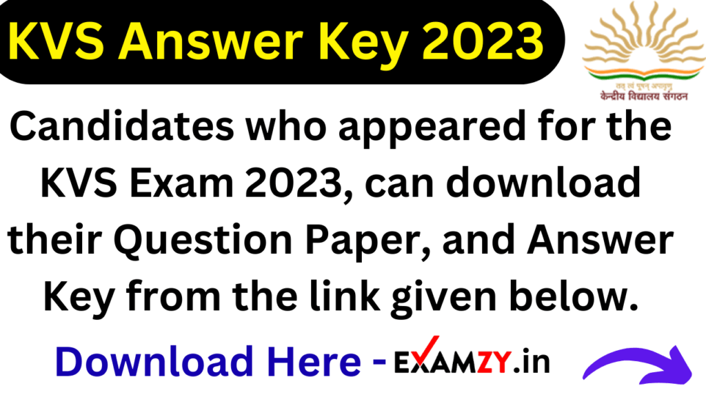KVS Answer Key 2023