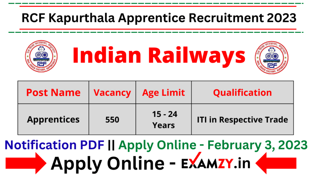 RCF Kapurthala Apprentice Recruitment 2023 