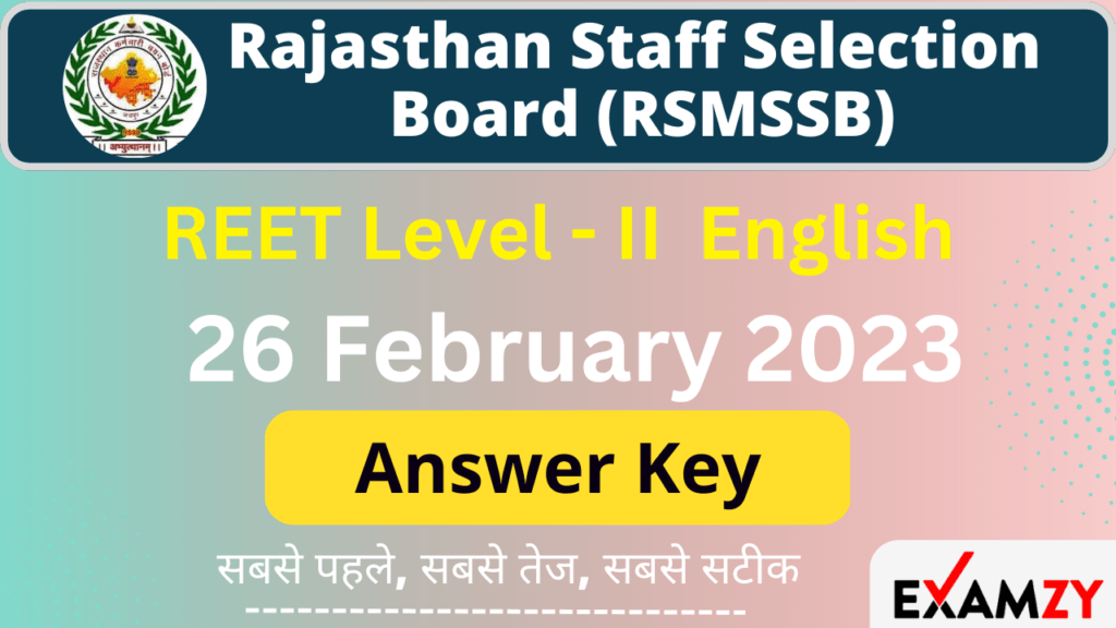 REET Official Answer Key 27 Feb 2023 English