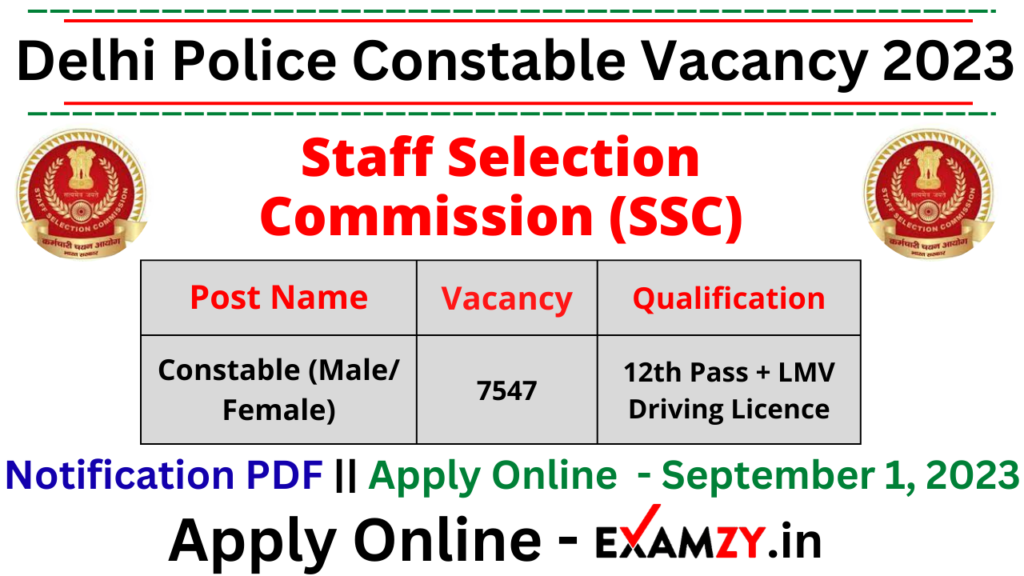 Delhi Police Constable Vacancy 2023 1