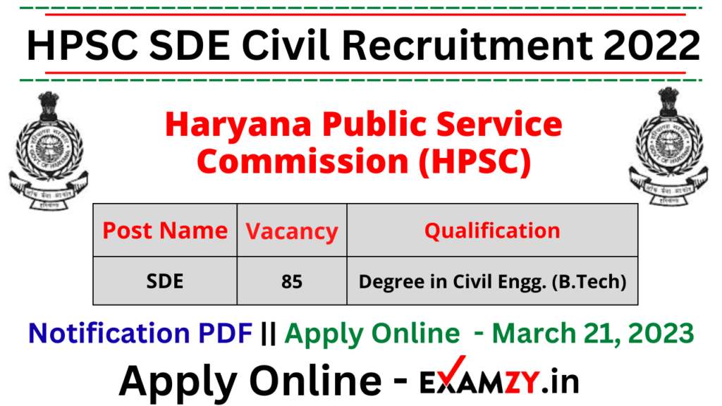HPSC SDE Civil Recruitment 