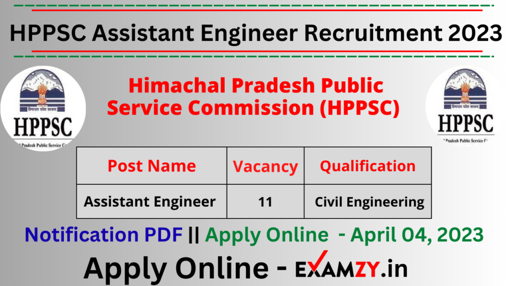 HPPSC Assistant Engineer Recruitment 2023